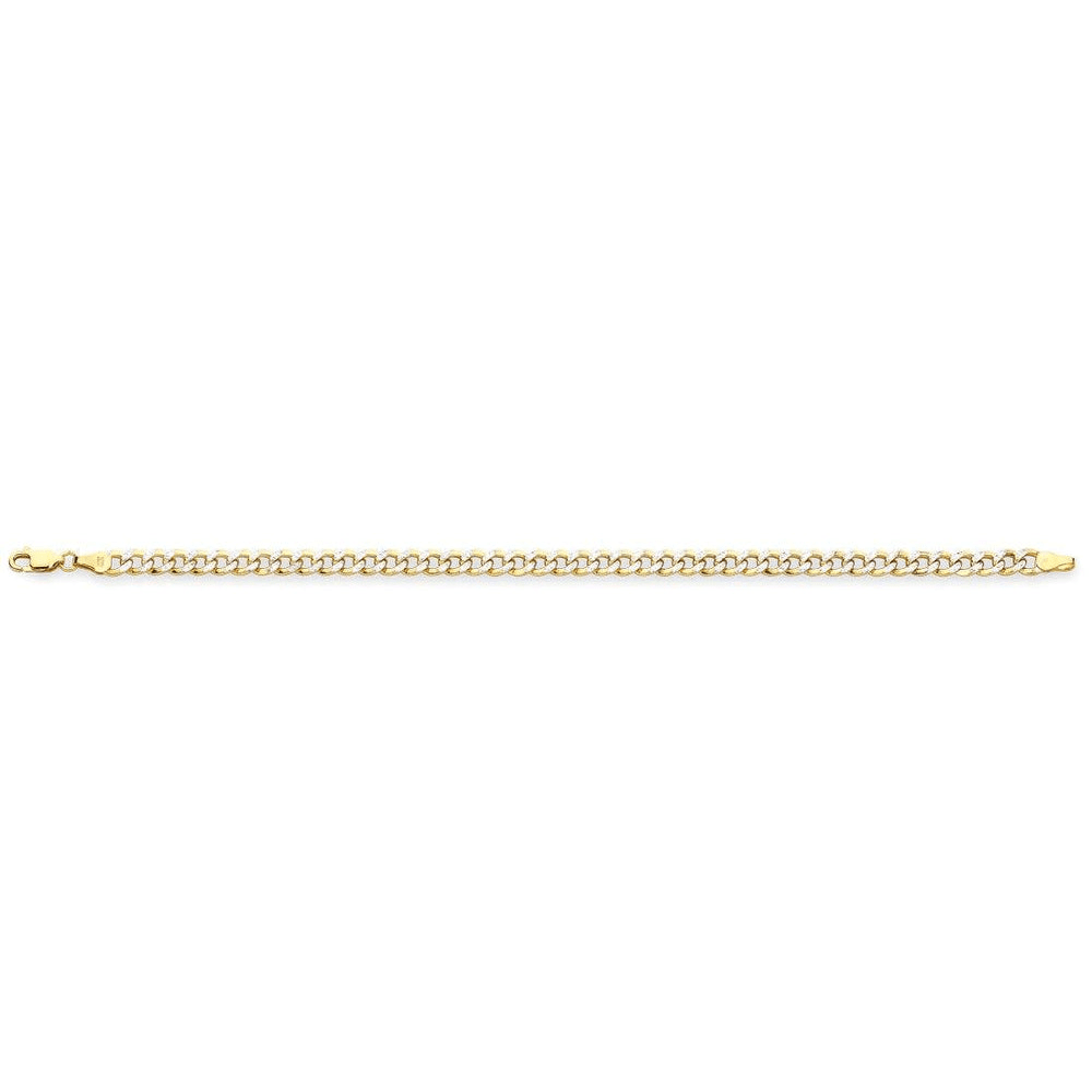 9kt Bonded Gold Silver Filled 2 Tone Curb Bracelet Bracelets Bevilles 