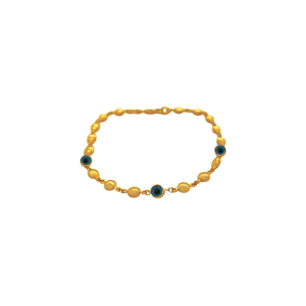 9kt Bonded Gold Silver Filled Ball and Evil Eye Bracelet Bracelets Bevilles 