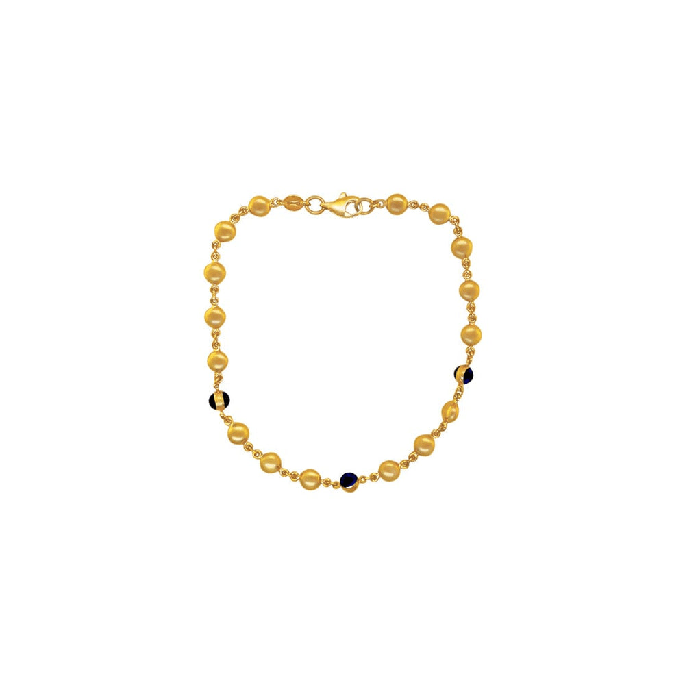 9kt Bonded Gold Silver Filled Ball and Evil Eye Bracelet Bracelets Bevilles 