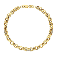 9kt Bonded Gold Silver Filled Cubic Zirconia Set Belcher Bracelet Bracelets Bevilles 