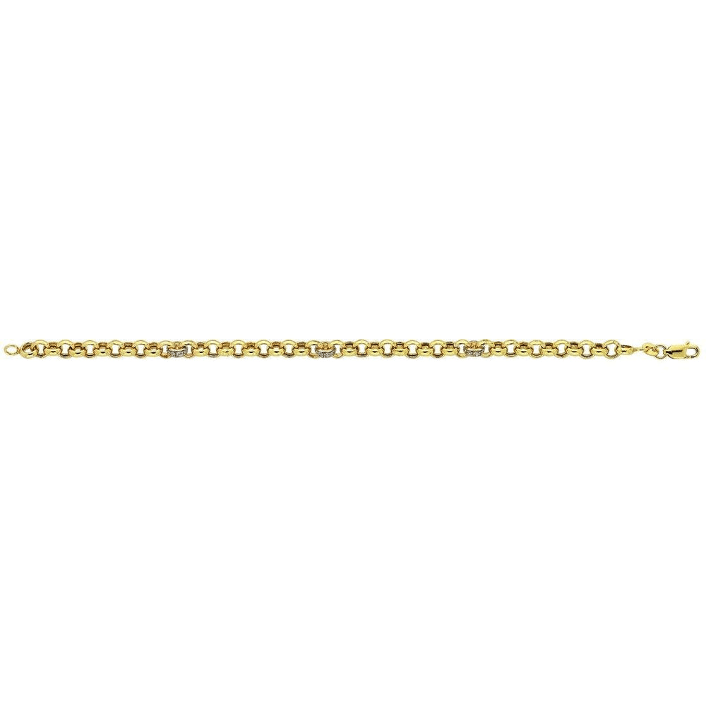 9kt Bonded Gold Silver Filled Cubic Zirconia Set Belcher Bracelet Bracelets Bevilles 