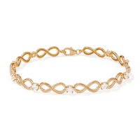 19cm Cubic Zirconia Infinity Link Bracelet in 9kt Bonded Gold Silver Filled Bracelets Bevilles 