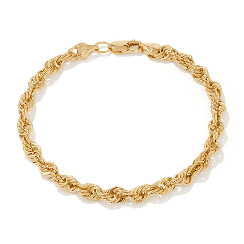 19cm Rope Bracelet in 9kt Bonded Gold Silver Filled Bracelets Bevilles 