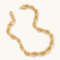 19cm Rope Bracelet in 9kt Bonded Gold Silver Filled Bracelets Bevilles 