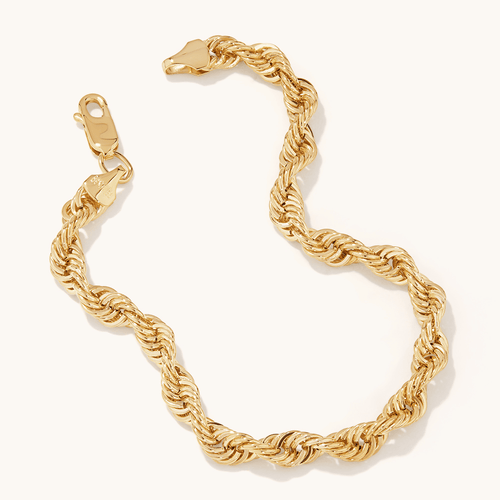 19cm Rope Bracelet in 9kt Bonded Gold Silver Filled Bracelets Bevilles 