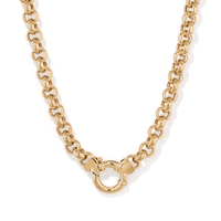 45cm Bolt Ring Belcher Necklace in 9kt Bonded Gold Silver Filled Necklaces Bevilles 