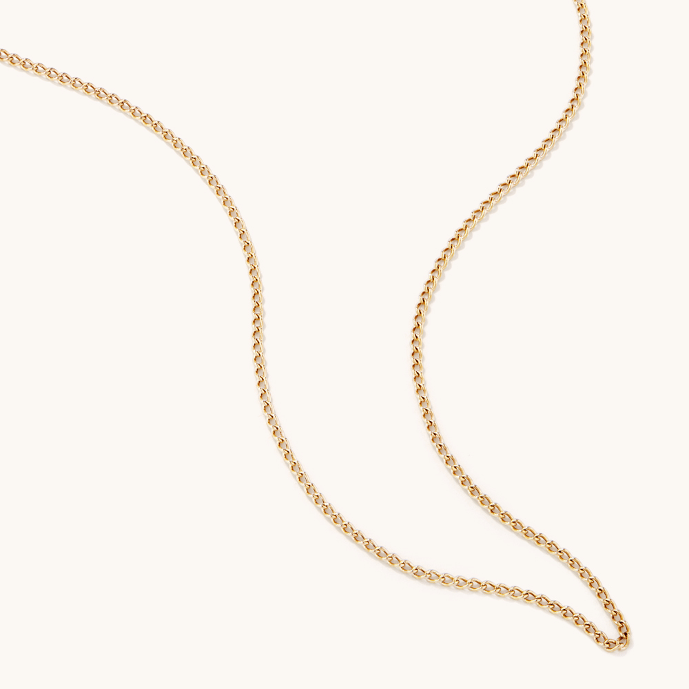 9kt Yellow Gold Round Curb Chain Necklace 45cm Necklaces Bevilles 