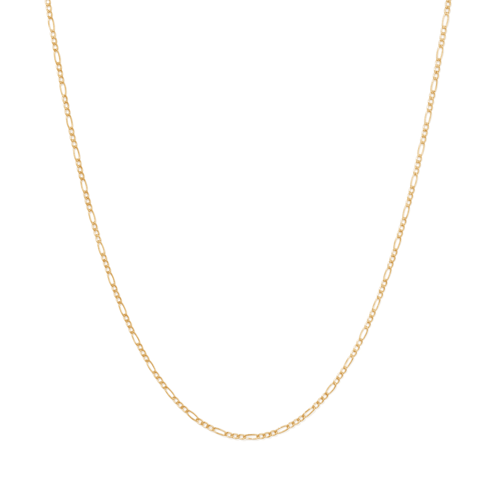 45cm Open Figaro Chain in 9kt Yellow Gold Necklaces Bevilles 