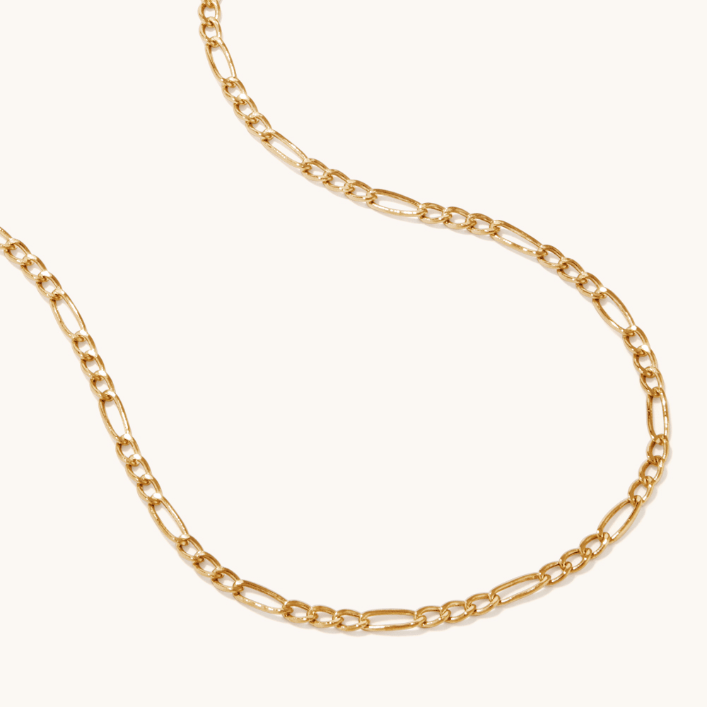 45cm Open Figaro Chain in 9kt Yellow Gold Necklaces Bevilles 