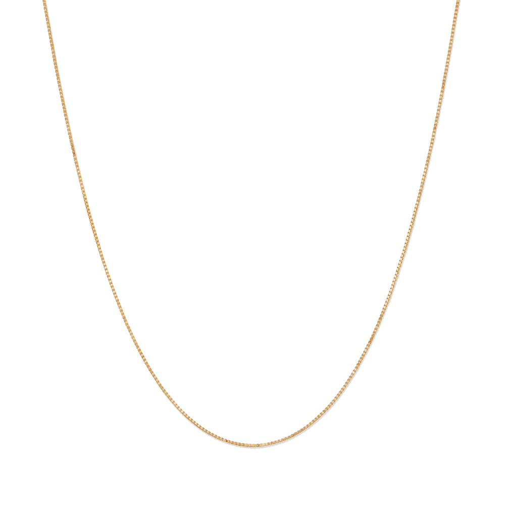 45cm 8-Sided Box Chain in 9kt Yellow Gold Necklaces Bevilles 