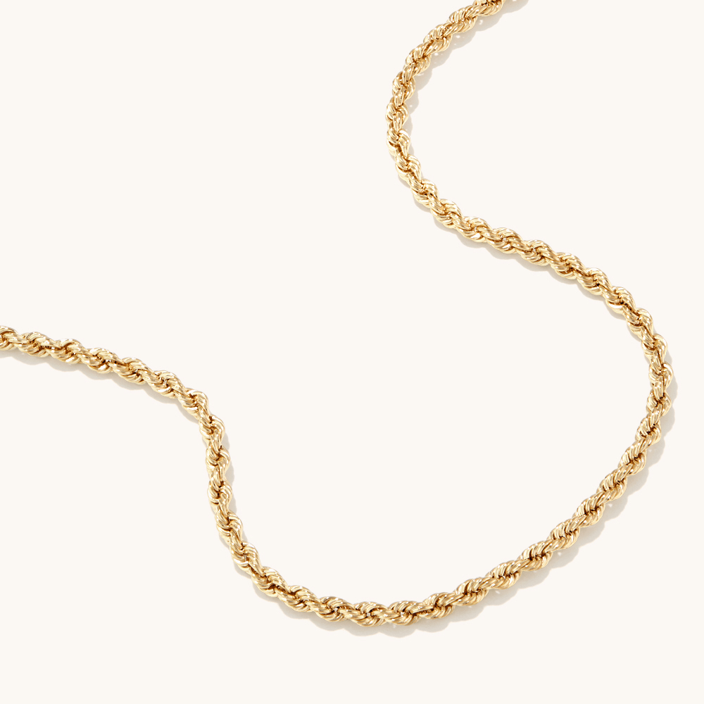 45cm Rope Chain in 9kt Bonded Gold Silver Filled Necklaces Bevilles 