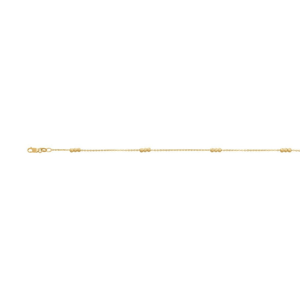9kt Bonded Gold Silver Filled Diamond Cut Balls Cable Link Chain Necklace 45cm Necklaces Bevilles 