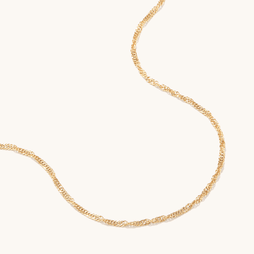 45cm Singapore Chain in 9kt Bonded Gold Silver Filled Necklaces Bevilles 