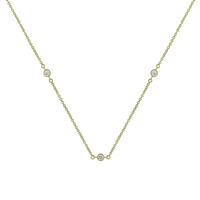 Round Bezel Cubic Zirconia Station Necklace in Silver Filled 9kt Gold Necklaces Bevilles 