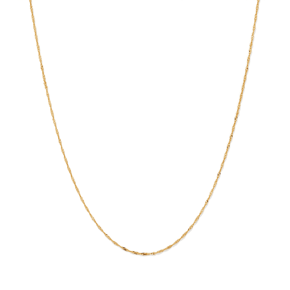 45cm Solid Singapore Chain in 9kt Yellow Gold Necklaces Bevilles 