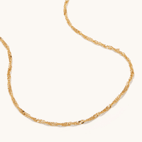 45cm Solid Singapore Chain in 9kt Yellow Gold Necklaces Bevilles 