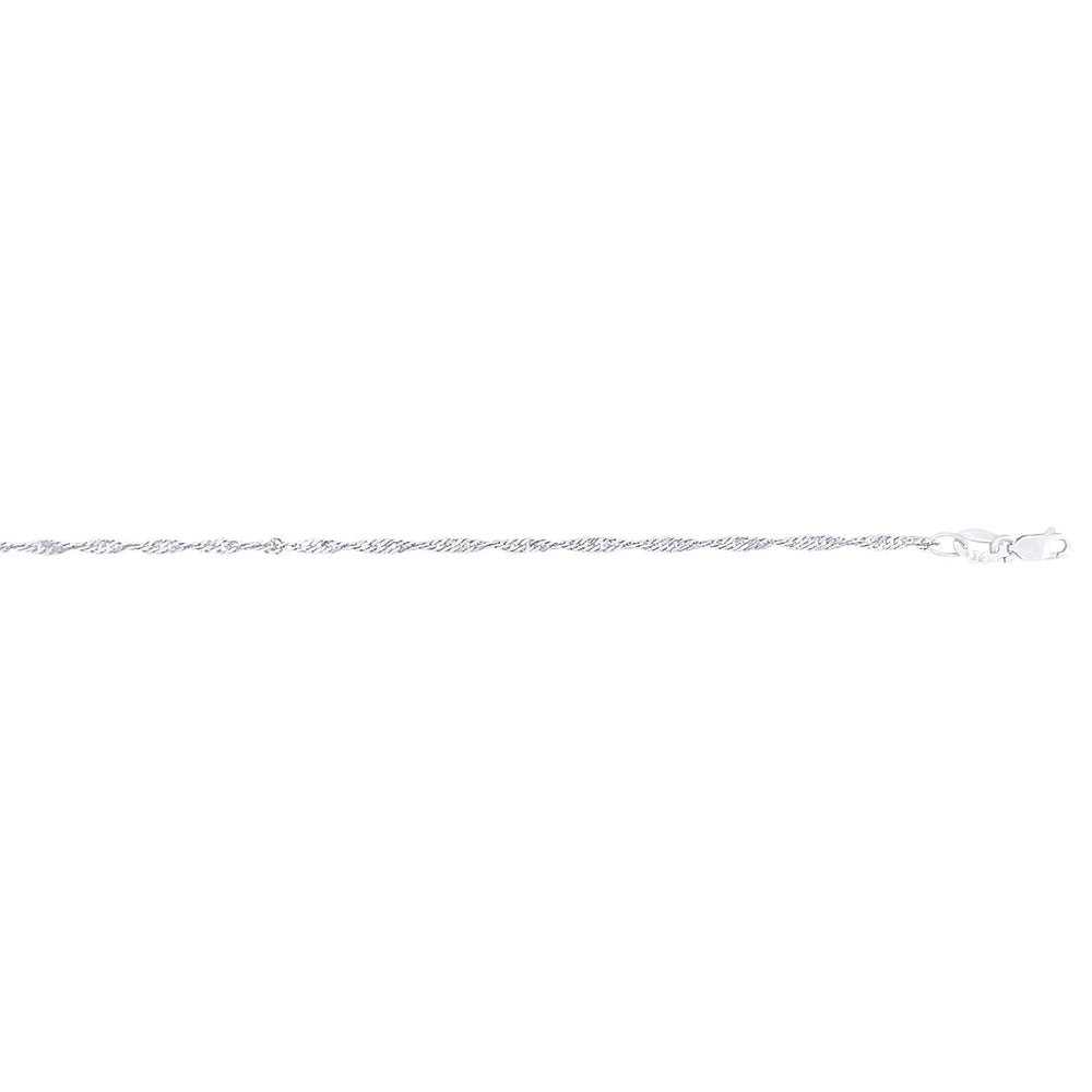 9kt White Gold Fine Singapore Necklace Chain 45cm Necklaces Bevilles 