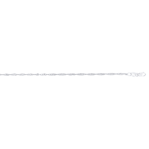 9kt White Gold Fine Singapore Necklace Chain 45cm Necklaces Bevilles 