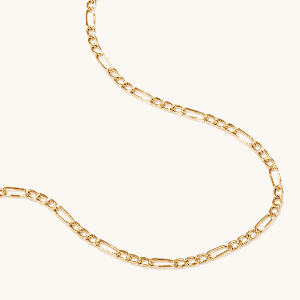 40cm Figaro Chain in 9kt Yellow Gold Necklaces Bevilles 