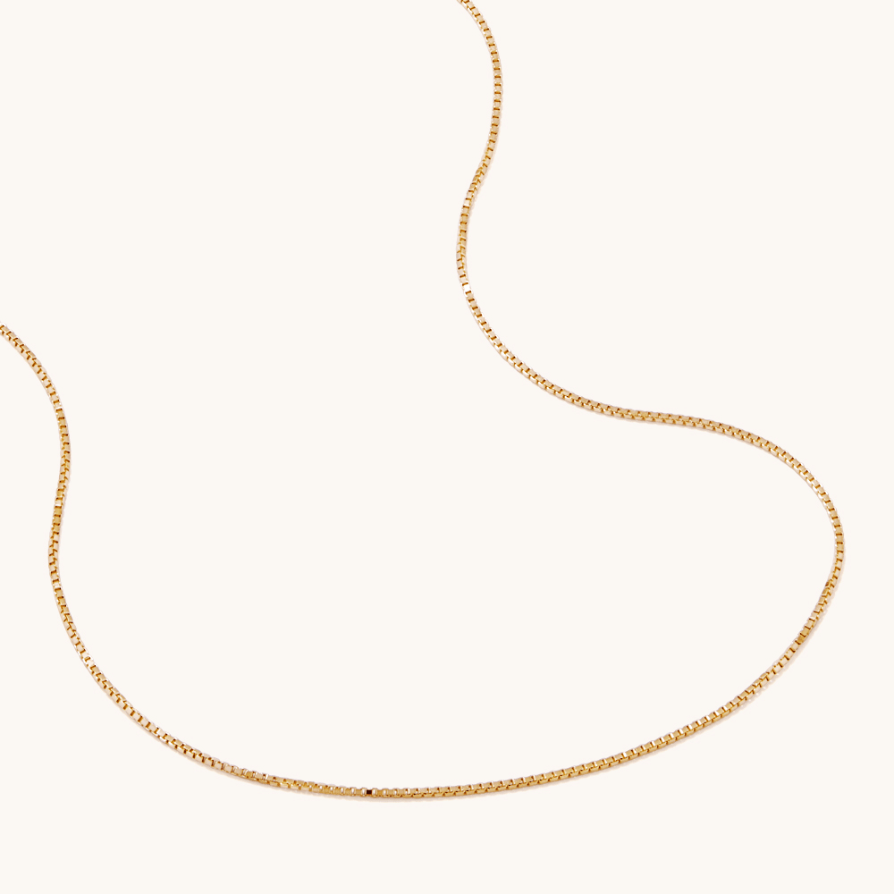 40cm Box Chain in 9kt Yellow Gold Necklaces Bevilles 