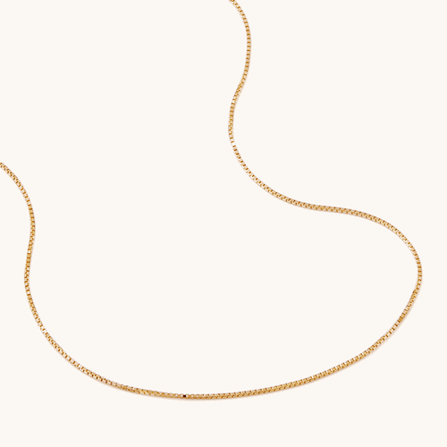 40cm Box Chain in 9kt Yellow Gold Necklaces Bevilles 
