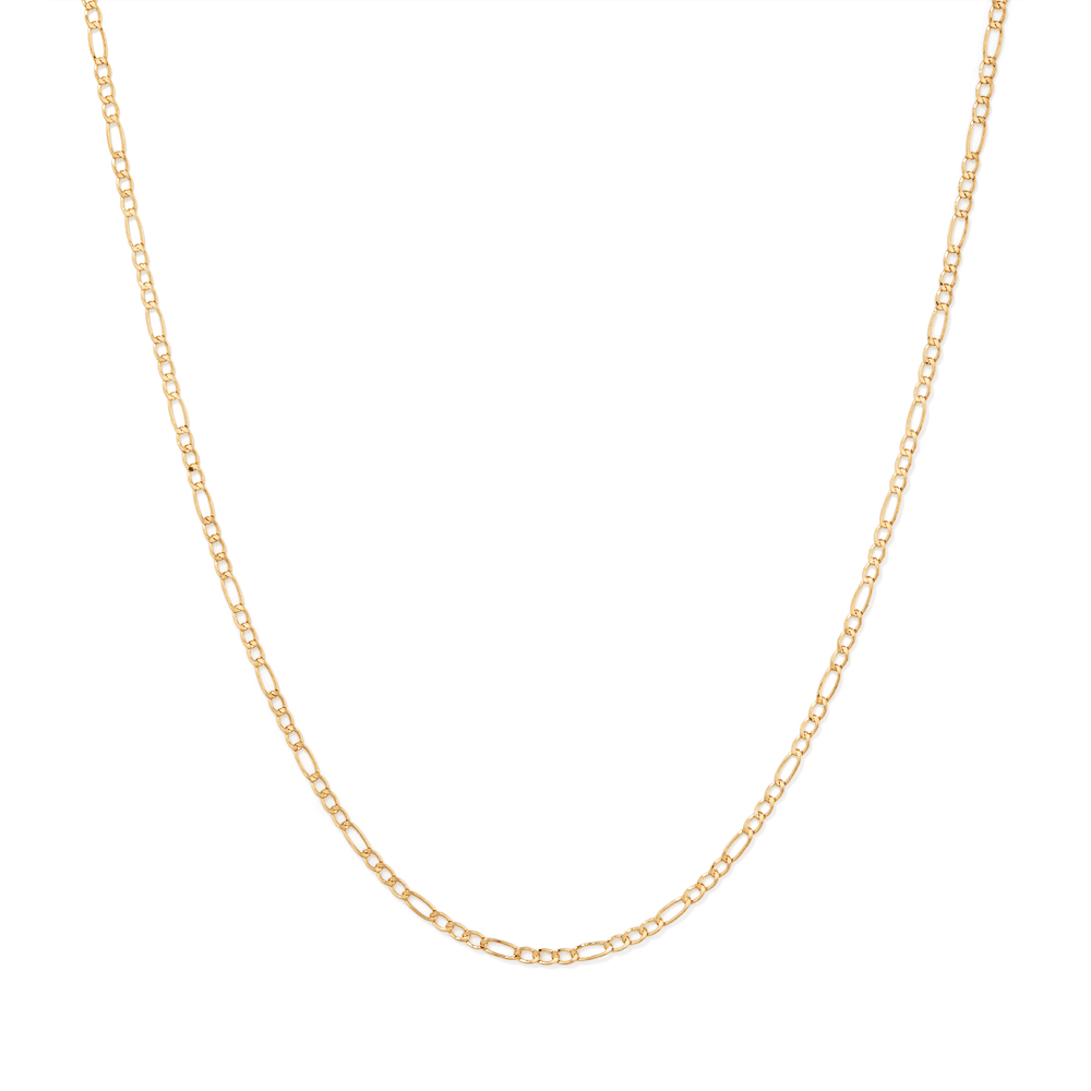 45cm Open Figaro Chain in 9kt Yellow Gold Necklaces Bevilles 