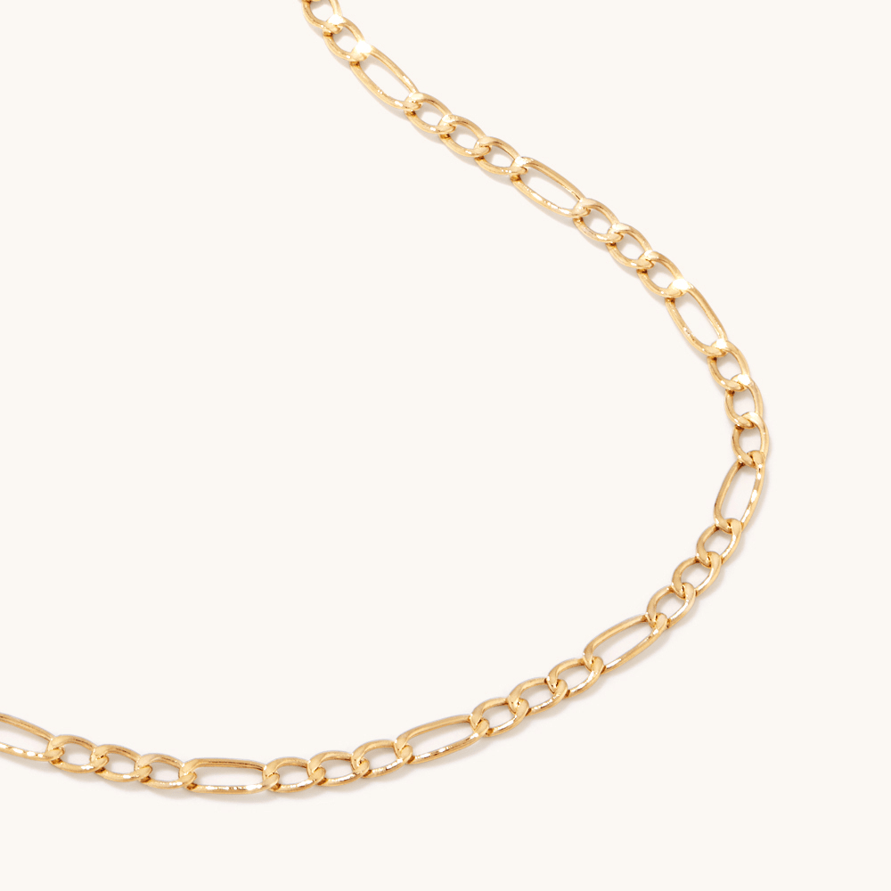 45cm Open Figaro Chain in 9kt Yellow Gold Necklaces Bevilles 