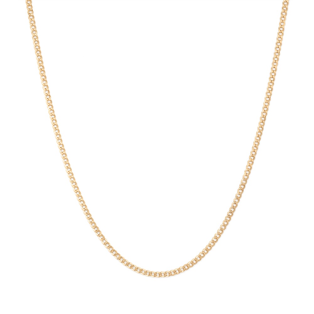 45cm Diamond Cut Curb Chain in 9kt Yellow Gold Necklaces Bevilles 