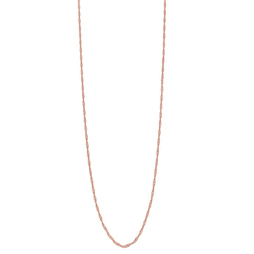 9kt Rose Gold Singapore Chain Necklace 45cm Necklaces Bevilles 