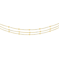 9kt Bonded Gold Silver Filled Triple Row Beaded Ball Necklace Necklaces Bevilles 