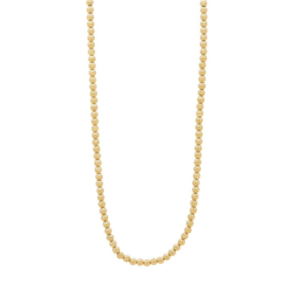 9kt Yellow Gold Diamond Cut Rolo Ball Chain Necklace 45cm Necklaces Bevilles 