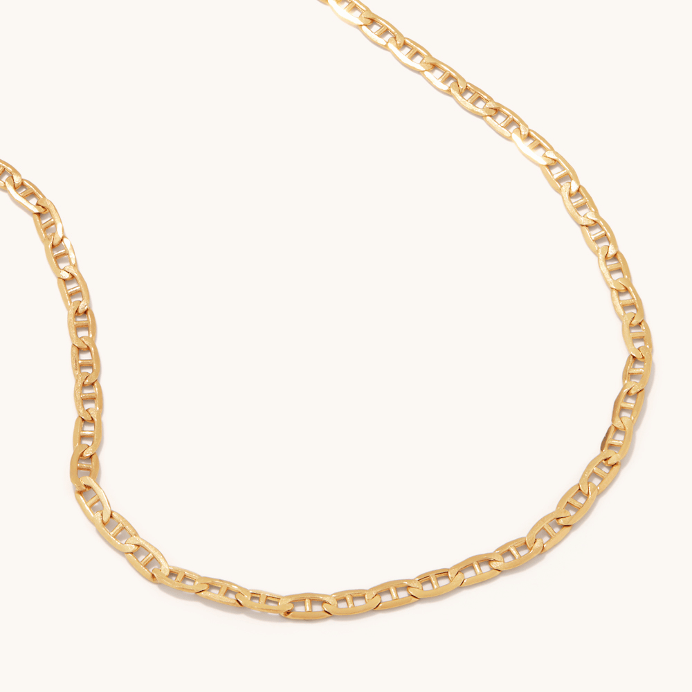 45cm Bevelled Anchor Chain in 9kt Yellow Gold Necklaces Bevilles 