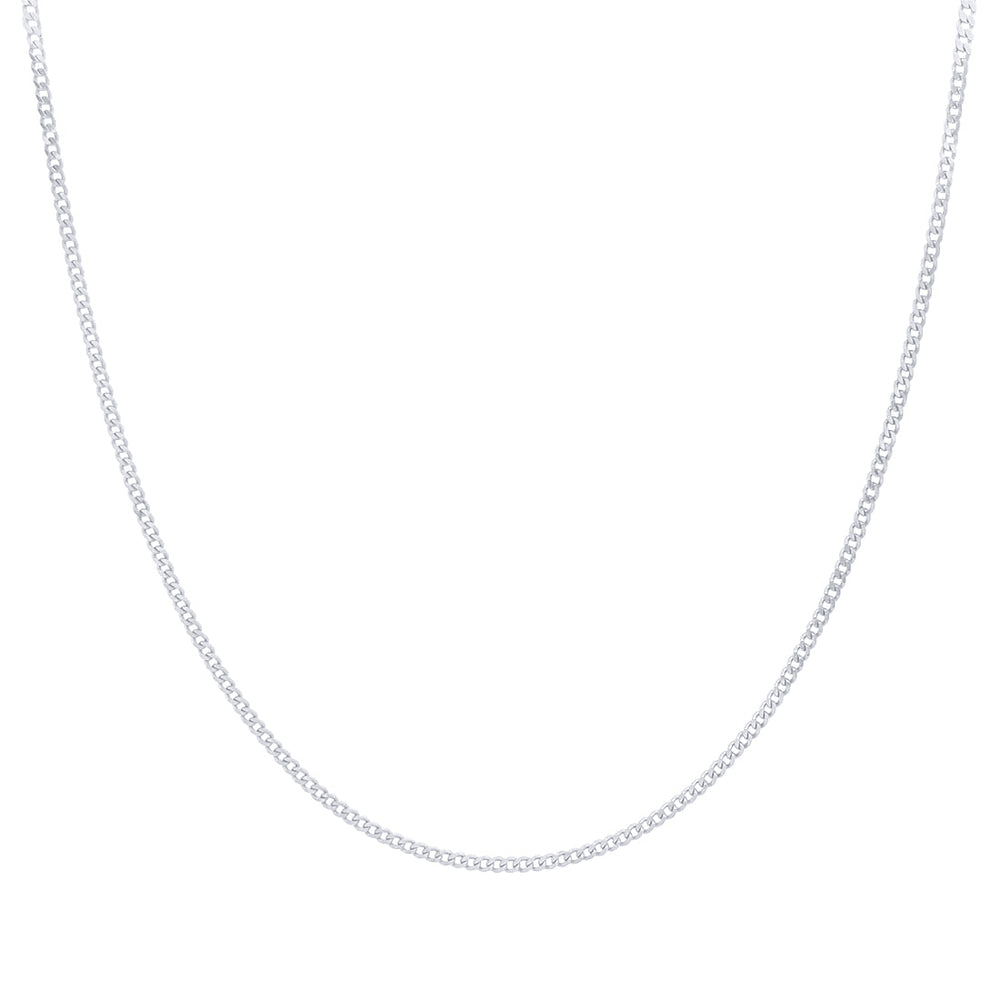 45cm Curb Chain in 9kt White Gold Necklaces Bevilles 