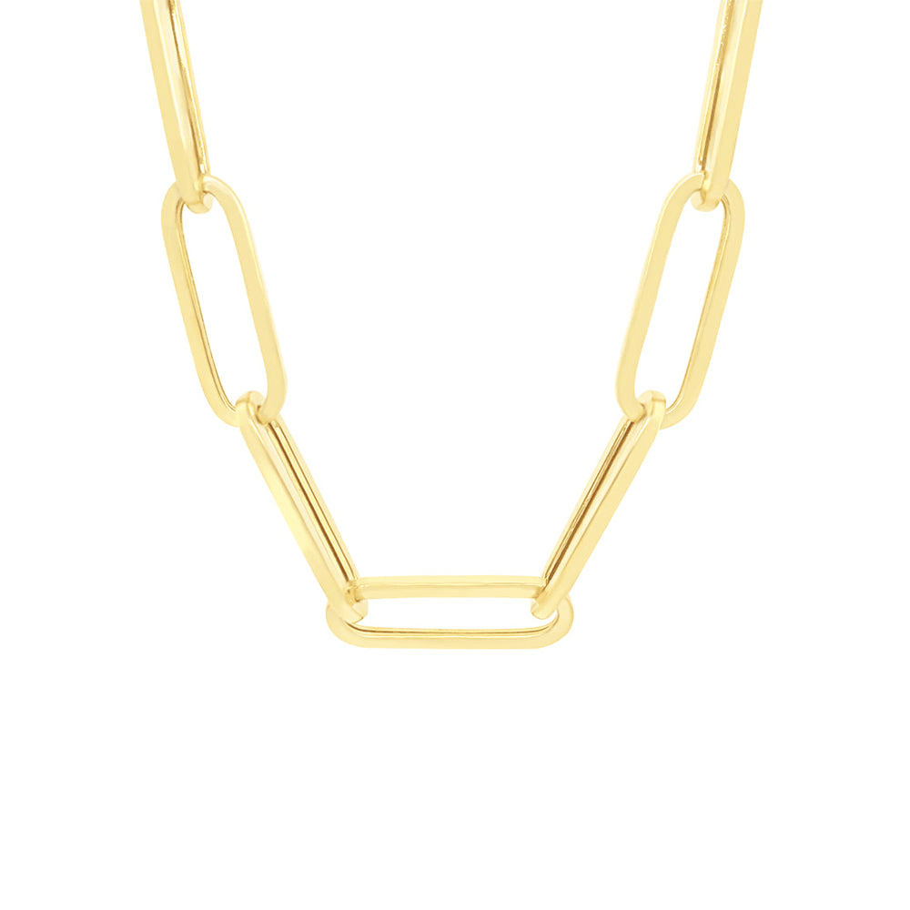9kt Bonded Gold Silver Filled Oval Link Necklace Chain Necklaces Bevilles 
