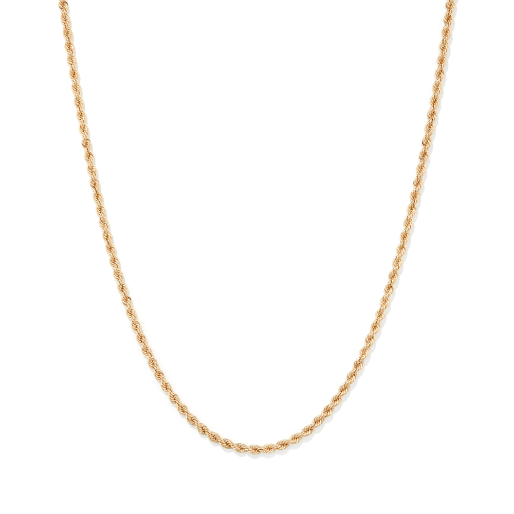 50cm Rope Chain in 9kt Bonded Gold Silver Filled Necklaces Bevilles 