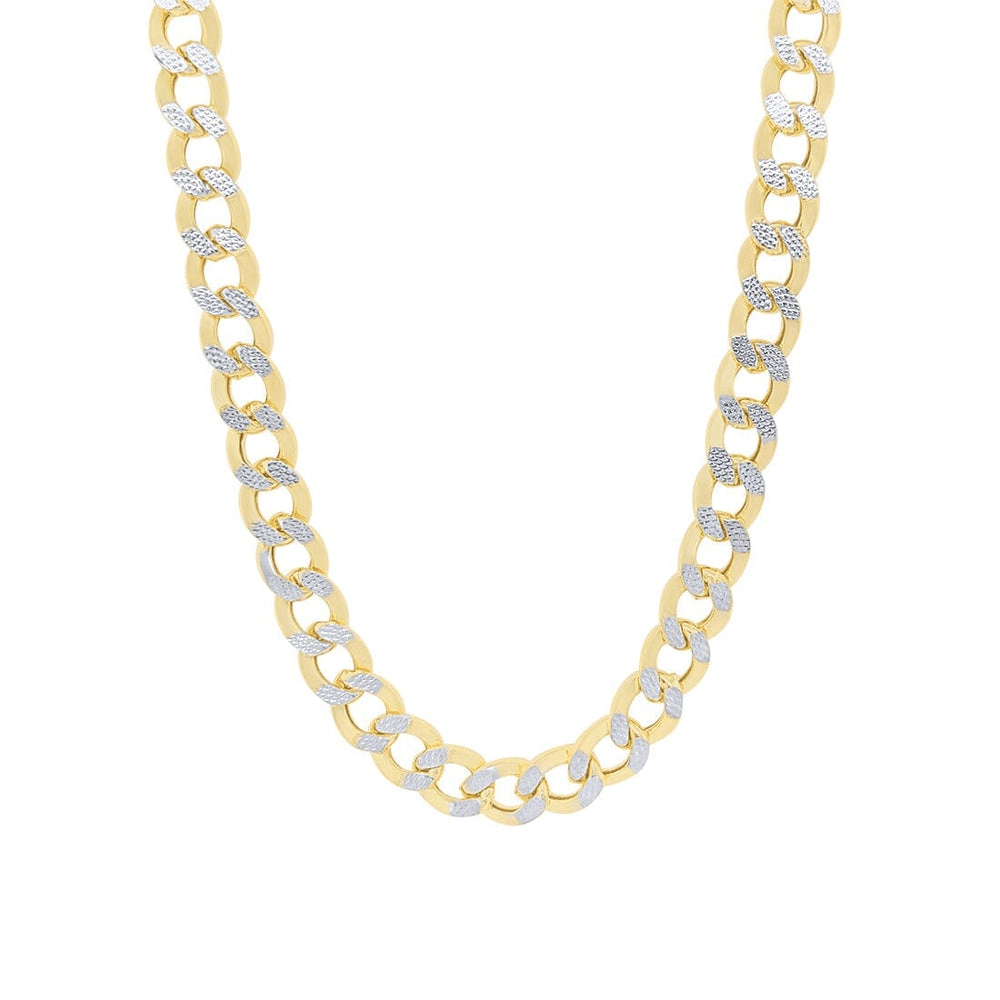 9kt Bonded Gold Silver Filled Two Tone Curb Necklace 50cm Necklaces Bevilles 