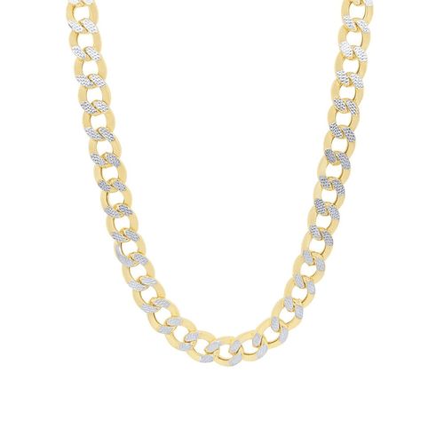 9kt Bonded Gold Silver Filled Two Tone Curb Necklace 50cm Necklaces Bevilles 