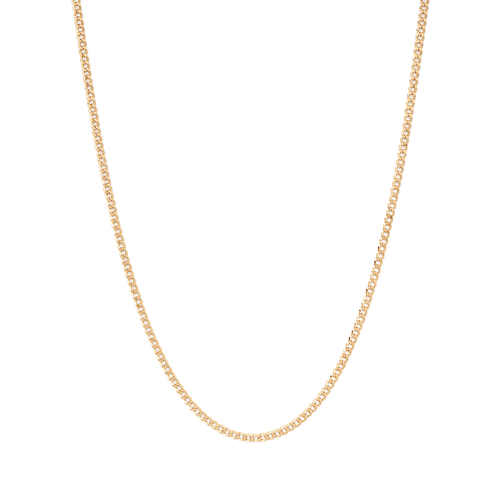 55cm Diamond Cut Curb Chain in 9kt Yellow Gold Necklaces Bevilles 