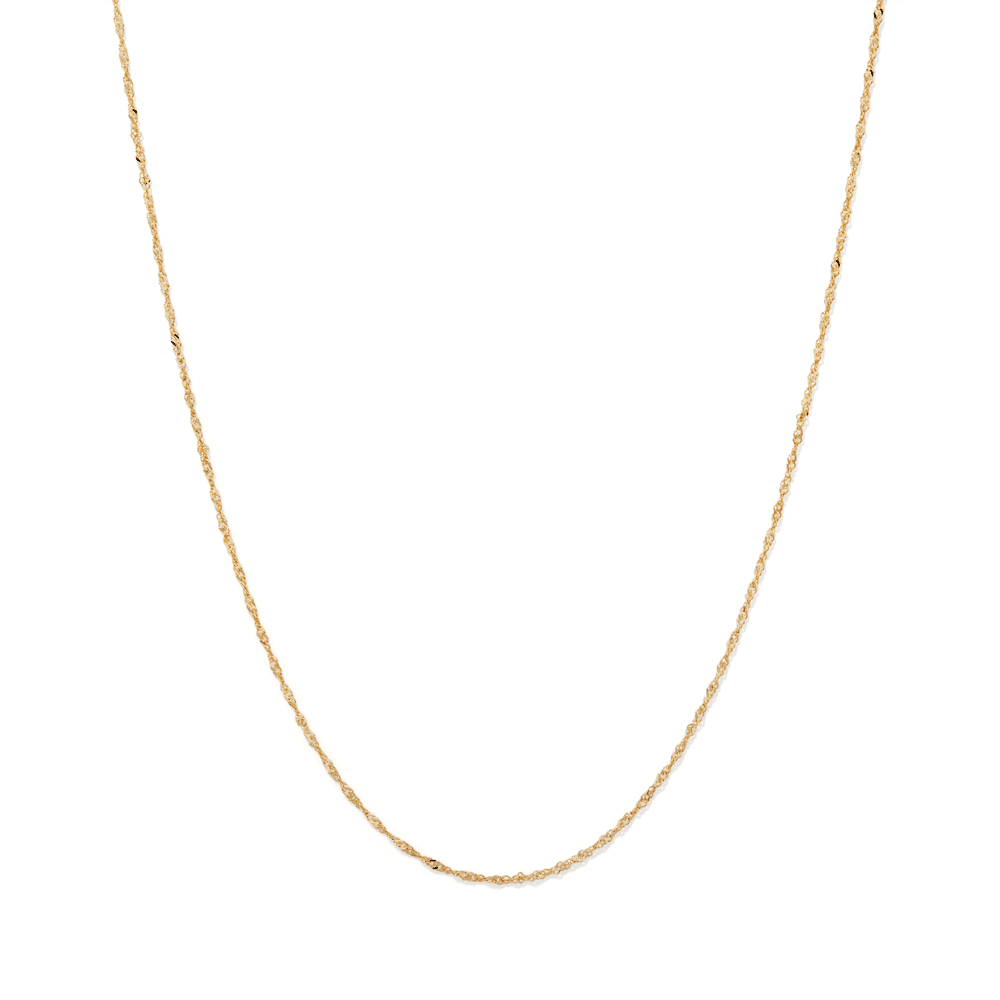 55cm Solid Singapore Chain in 9kt Yellow Gold Necklaces Bevilles 