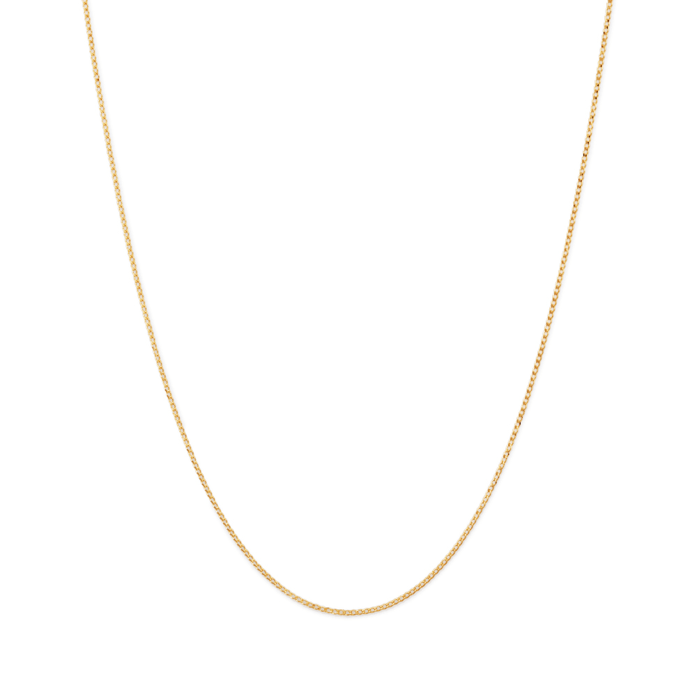 55cm Flat Curb Chain in 9kt Yellow Gold Necklaces Bevilles 