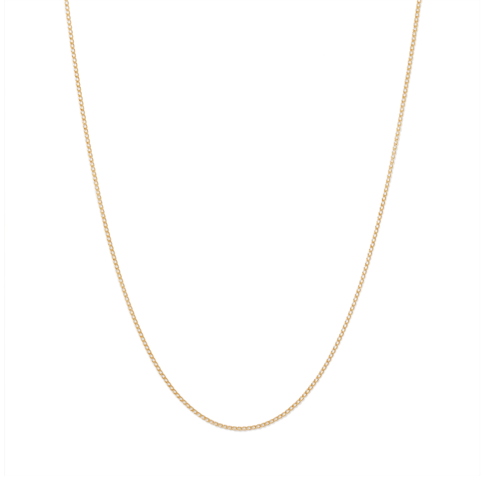 9kt Yellow Gold Diamond Cut Curb Necklace 55cm Necklaces Bevilles 