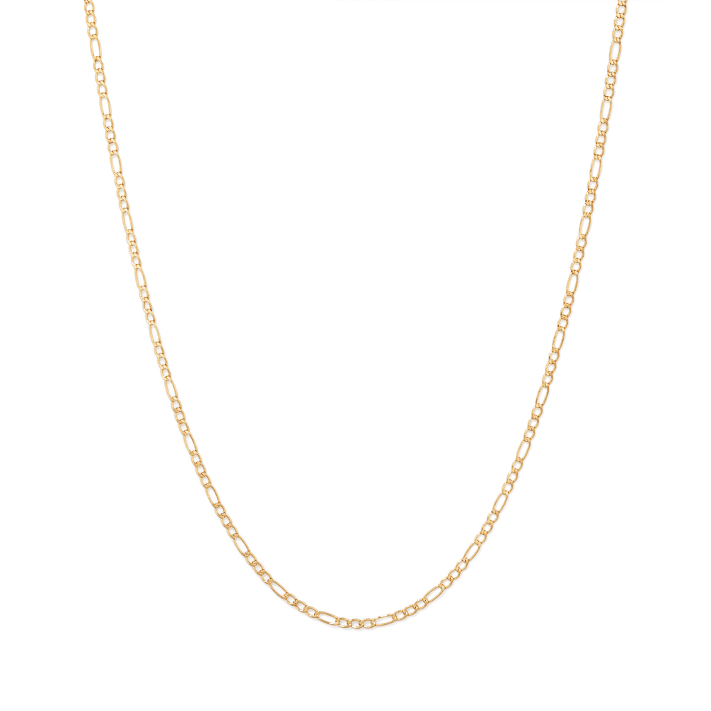55cm Open Figaro Chain in 9kt Yellow Gold Necklaces Bevilles 