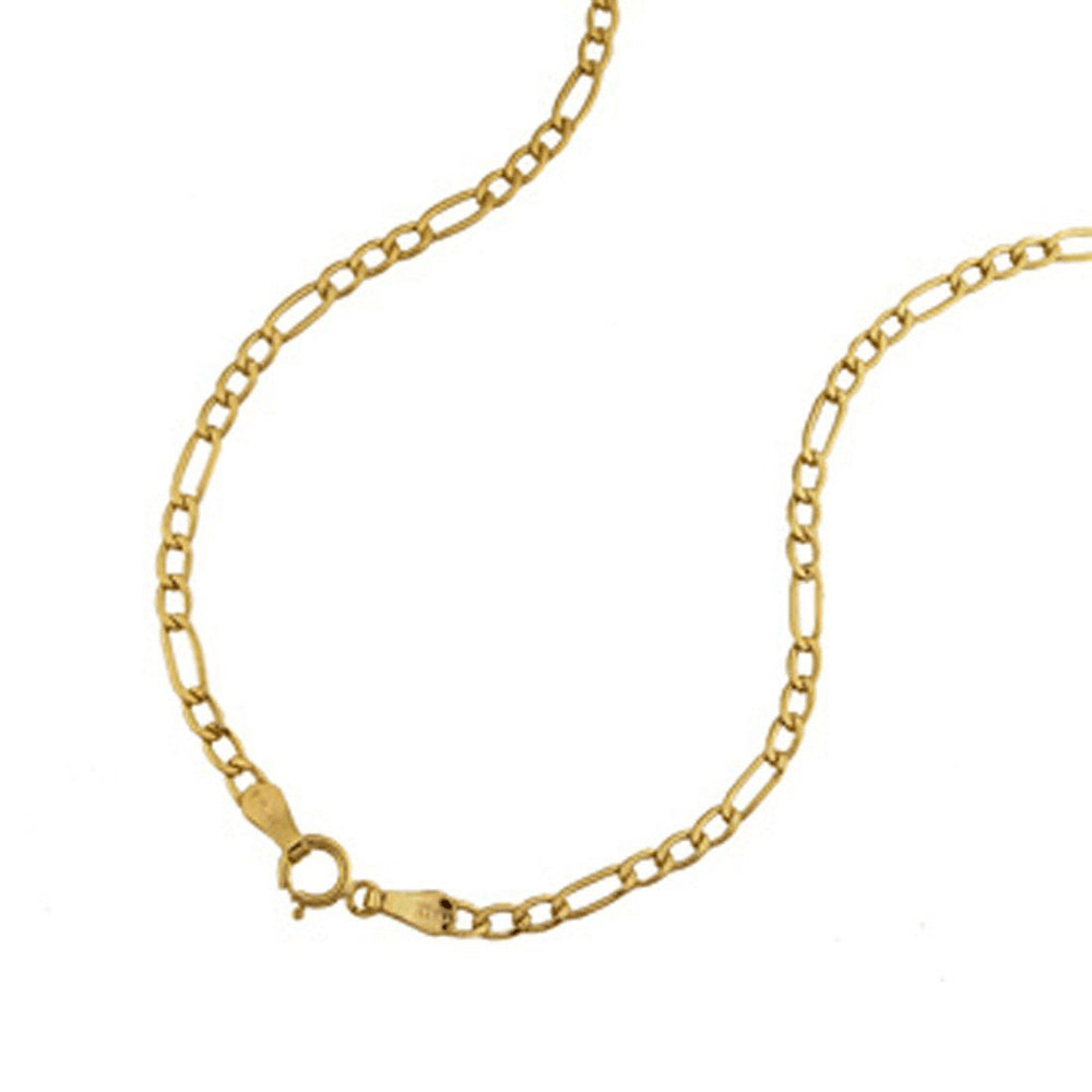 55cm Open Figaro Chain in 9kt Yellow Gold Necklaces Bevilles 