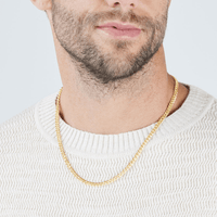 55cm Hollow Curb Chain in 9kt Yellow Gold Necklaces Bevilles 