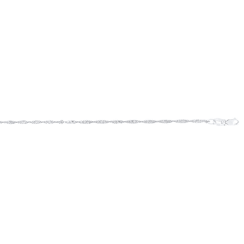 9kt White Gold Fine Singapore Necklace Chain 50cm Necklaces Bevilles 