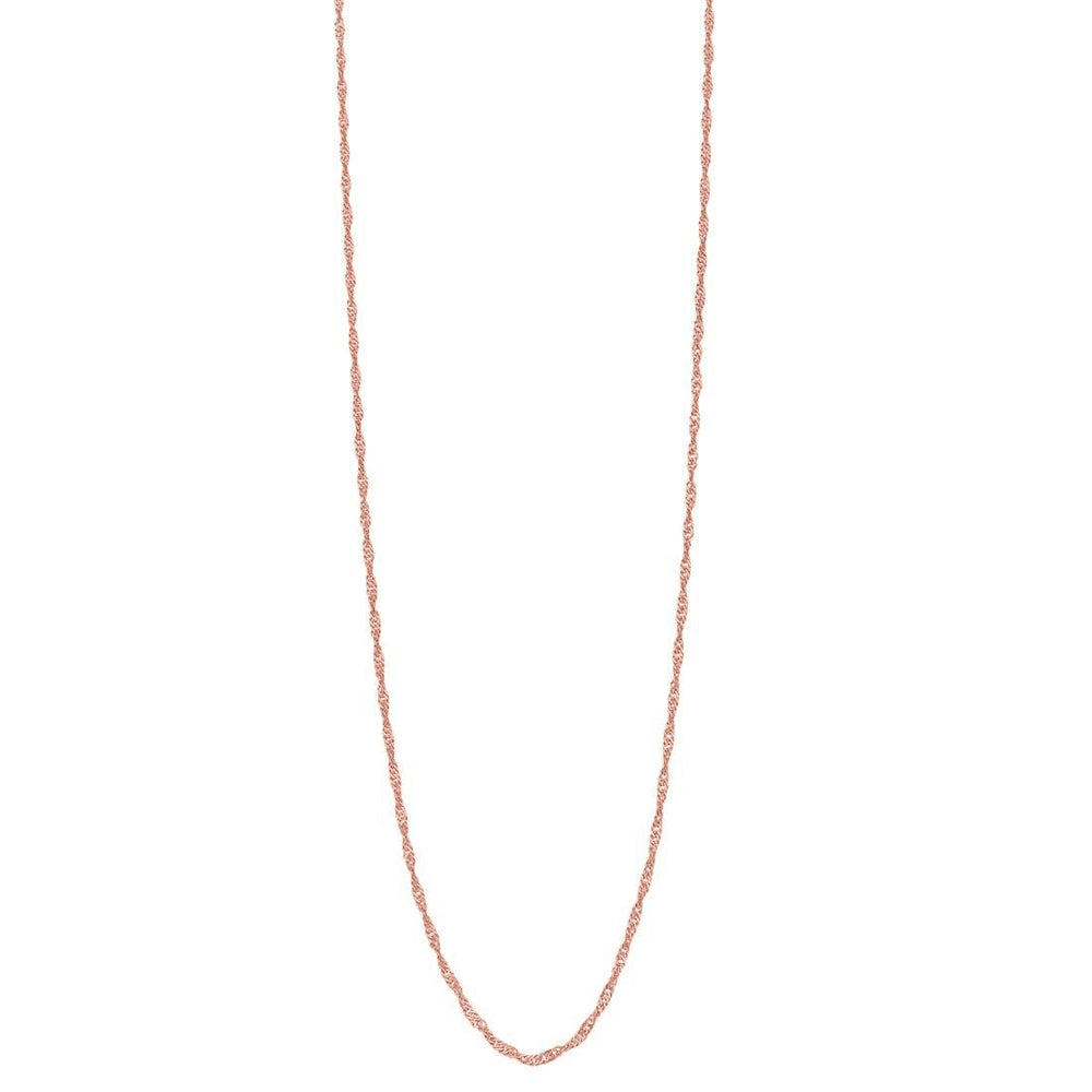 9kt Rose Gold Singapore Chain Necklace 50cm Necklaces Bevilles 