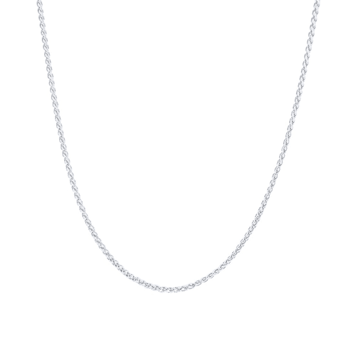 9kt White Gold Wheat Necklace Chain 46cm Necklaces Bevilles 