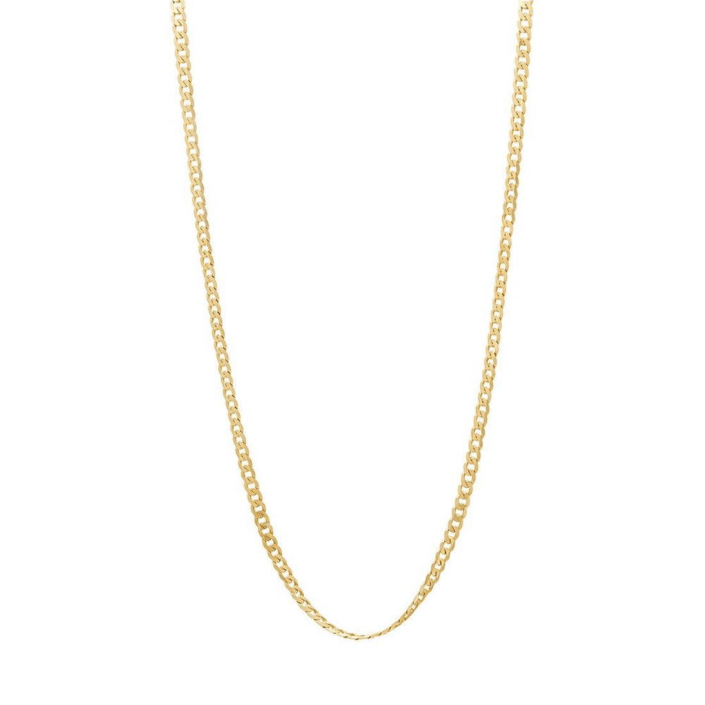 9kt Yellow Gold Diamond Cut Curb Chain Necklace 46cm Necklaces Bevilles 