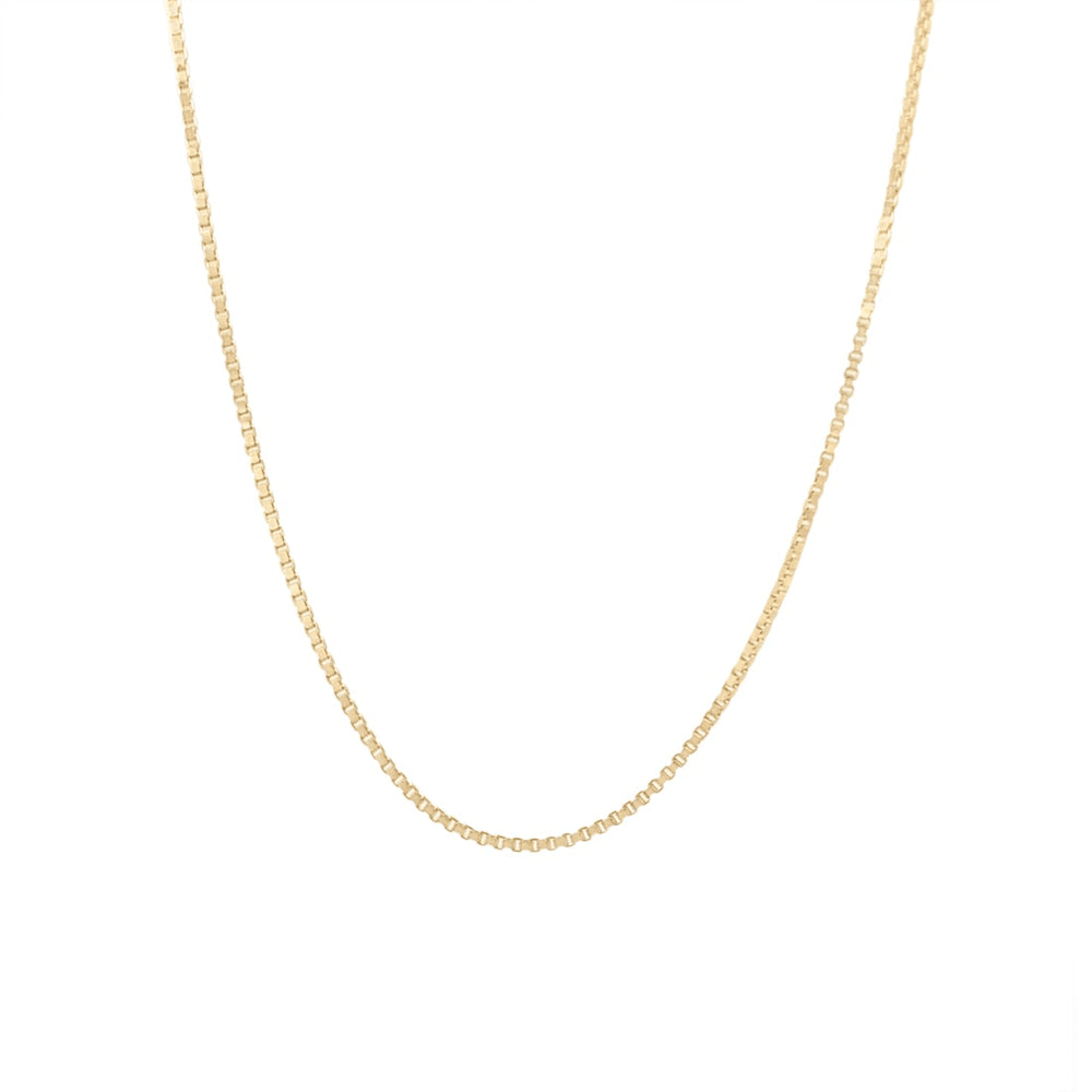 9kt Yellow Gold Fine Box Necklace 46cm Necklaces Bevilles 