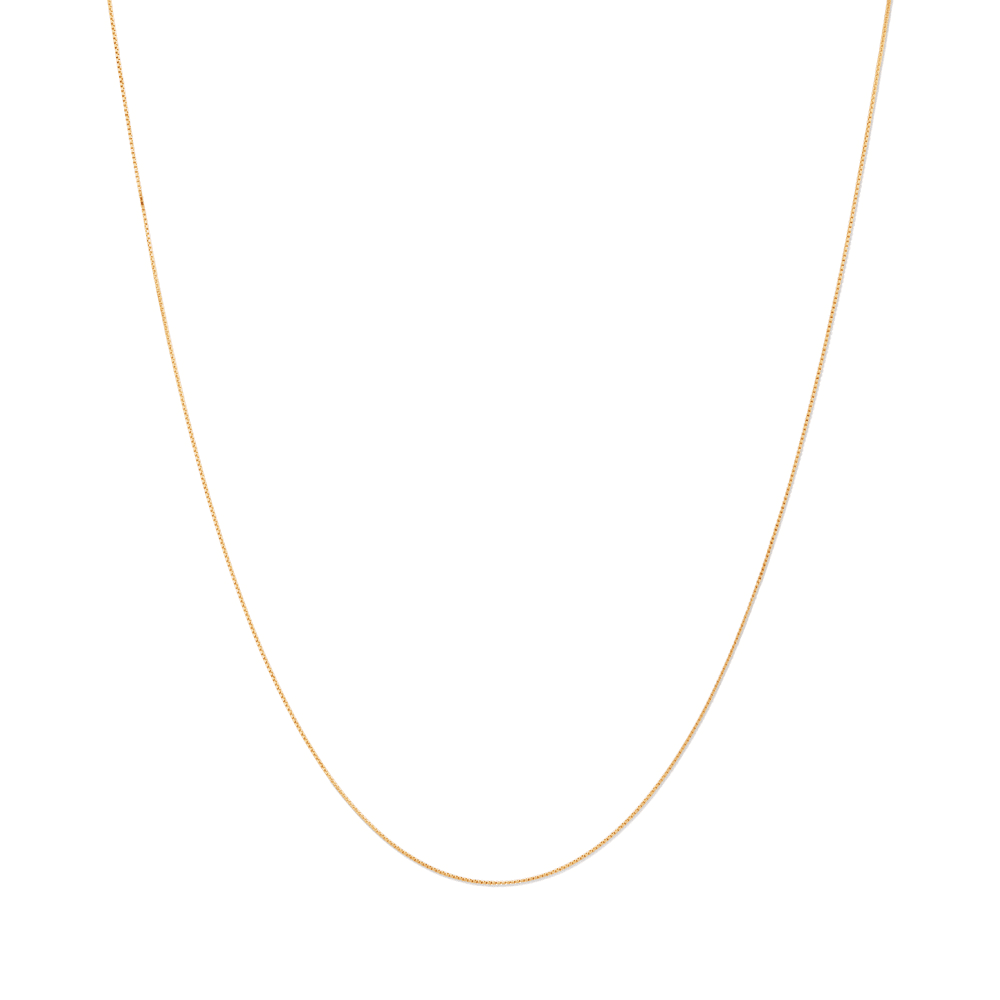 46cm Box Chain in 9kt Yellow Gold Necklaces Bevilles 